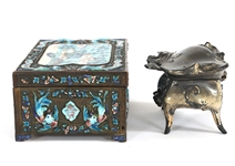 CHINESE ENAMELED & ART NOUVEAU JEWELRY TRINKET BOXES