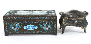 CHINESE ENAMELED & ART NOUVEAU JEWELRY TRINKET BOXES