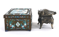 CHINESE ENAMELED & ART NOUVEAU JEWELRY TRINKET BOXES