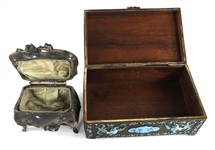 CHINESE ENAMELED & ART NOUVEAU JEWELRY TRINKET BOXES