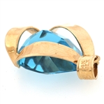 14K YELLOW GOLD LONDON BLUE TOPAZ PENDANT