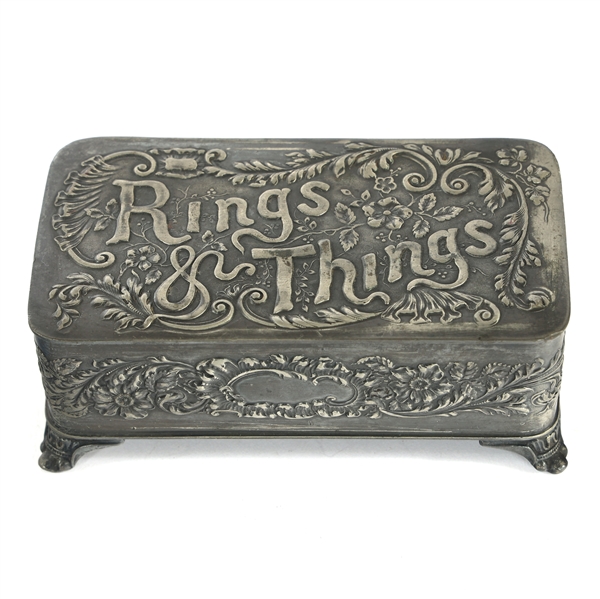 PAIRPOINT "RINGS & THINGS" QUADRUPLE PLATE JEWELRY BOX