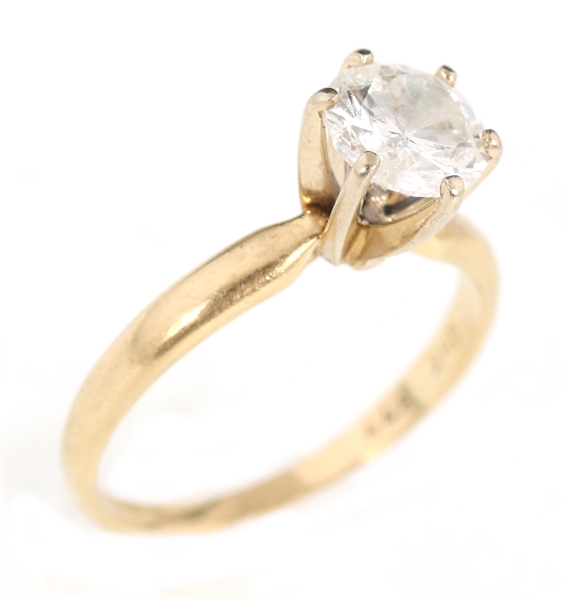 14K YELLOW GOLD 1.25 CT ROUND DIAMOND SOLITAIRE