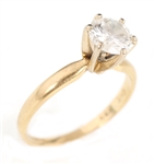 14K YELLOW GOLD 1.25 CT ROUND DIAMOND SOLITAIRE