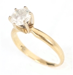 14K YELLOW GOLD 1.25 CT ROUND DIAMOND SOLITAIRE