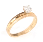 14K YELLOW GOLD 0.28 CT ROUND DIAMOND SOLITAIRE RING