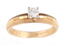 14K YELLOW GOLD 0.28 CT ROUND DIAMOND SOLITAIRE RING