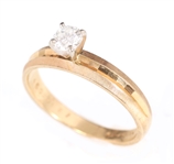 14K YELLOW GOLD 0.28 CT ROUND DIAMOND SOLITAIRE RING