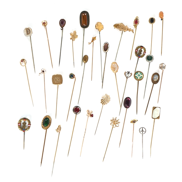 COSTUME & GOLD FILLED STICK HAT PINS