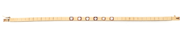 14K YELLOW GOLD DIAMOND FASHION BRACELET