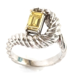 14K WHITE GOLD FANCY YELLOW DIAMOND FASHION RING