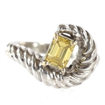 14K WHITE GOLD FANCY YELLOW DIAMOND FASHION RING