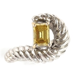 14K WHITE GOLD FANCY YELLOW DIAMOND FASHION RING