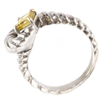 14K WHITE GOLD FANCY YELLOW DIAMOND FASHION RING