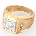 MEN'S 14K YELLOW GOLD DIAMOND COCKTAIL RING