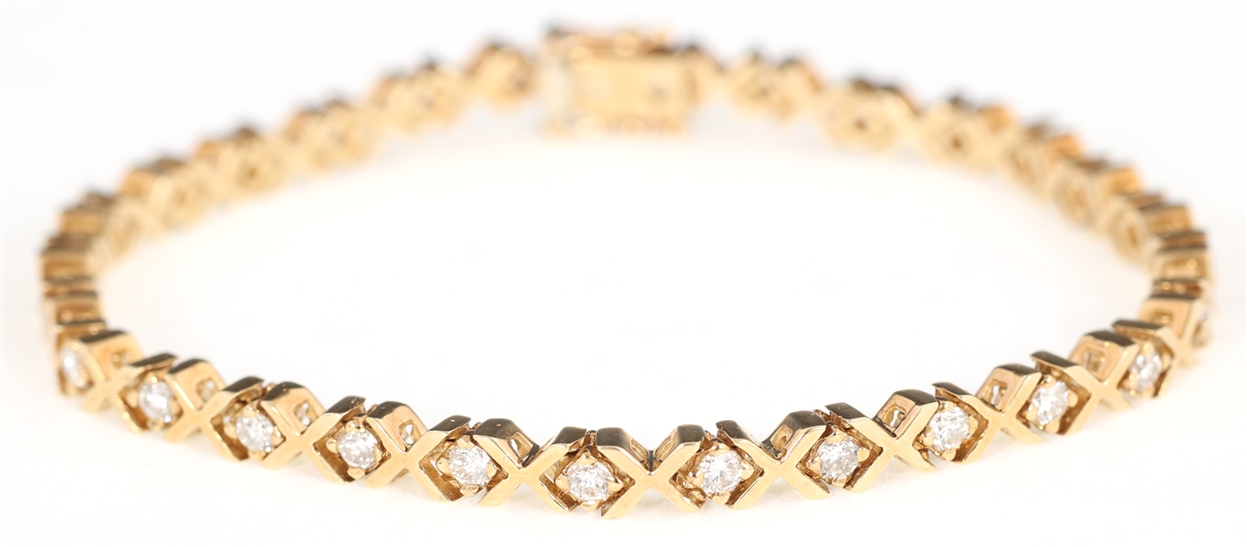 14K YELLOW GOLD 1.12 CTW DIAMOND BRACELET