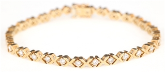 14K YELLOW GOLD 1.12 CTW DIAMOND BRACELET