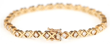 14K YELLOW GOLD 1.12 CTW DIAMOND BRACELET