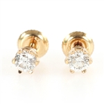14K YELLOW GOLD 0.72 CTW DIAMOND SOLITAIRE EARRINGS