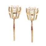 14K YELLOW GOLD 0.72 CTW DIAMOND SOLITAIRE EARRINGS