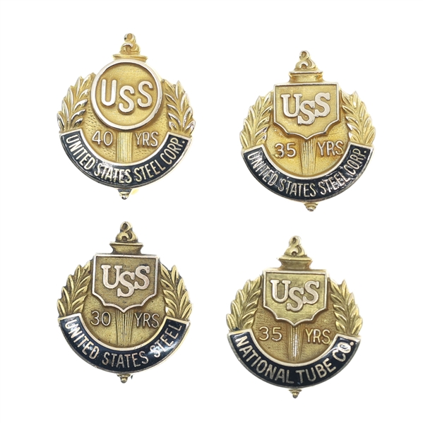 14K UNITED STATES STEEL EMPLOYEE SERVICE PINS 