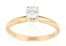 14K YELLOW GOLD 0.44 CT ROUND DIAMOND SOLITAIRE RING