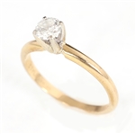 14K YELLOW GOLD 0.44 CT ROUND DIAMOND SOLITAIRE RING
