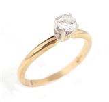 14K YELLOW GOLD 0.44 CT ROUND DIAMOND SOLITAIRE RING