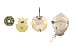 10K YELLOW GOLD ENAMEL SERVICE PIN BADGES