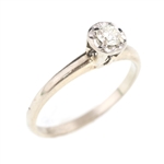 14K WHITE GOLD 0.17 CT ROUND DIAMOND SOLITAIRE RING