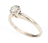 14K WHITE GOLD 0.17 CT ROUND DIAMOND SOLITAIRE RING