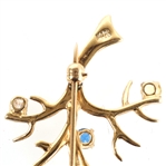 14K YELLOW GOLD TREE BRANCH BROOCH
