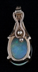 14K YELLOW GOLD OPAL & DIAMOND PENDANT