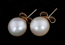 14K YELLOW GOLD PEARL EARRINGS
