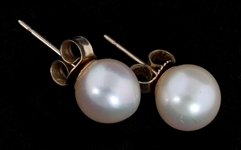 14K YELLOW GOLD PEARL EARRINGS
