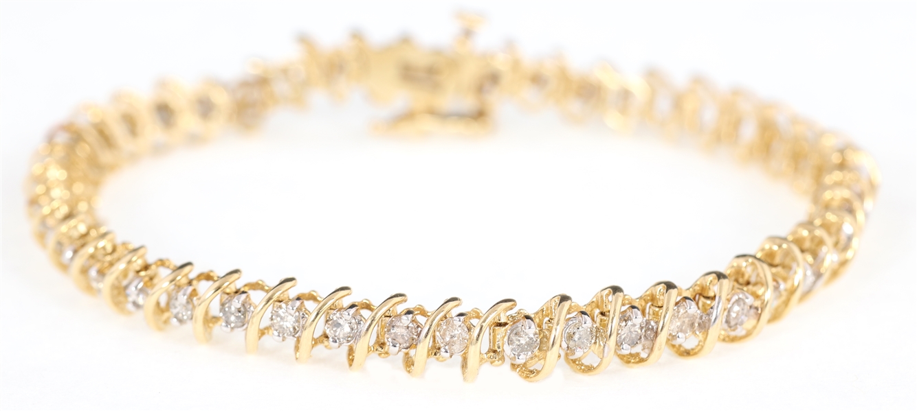 14K YELLOW GOLD 1.76 CTW DIAMOND BRACELET
