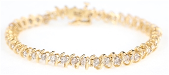 14K YELLOW GOLD 1.76 CTW DIAMOND BRACELET