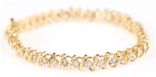 14K YELLOW GOLD 1.76 CTW DIAMOND BRACELET