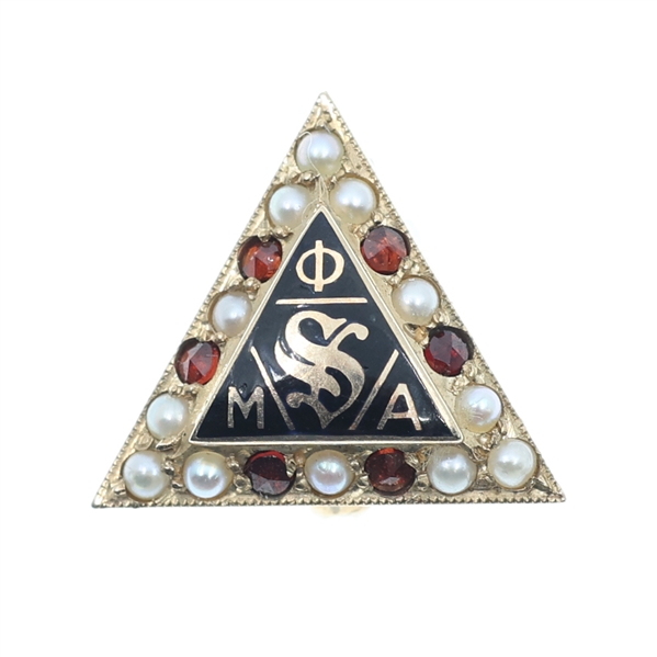 10K YELLOW GOLD PHI MU ALPHA SINFONIA FRATERNITY PIN