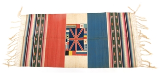 MID 20th C. MEXICAN FOOTBALL SALTILLO SERAPE BLANKET
