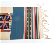 MID 20th C. MEXICAN FOOTBALL SALTILLO SERAPE BLANKET