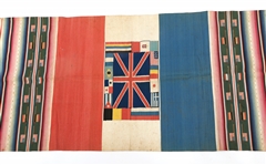 MID 20th C. MEXICAN FOOTBALL SALTILLO SERAPE BLANKET