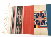 MID 20th C. MEXICAN FOOTBALL SALTILLO SERAPE BLANKET