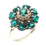 14K YELLOW GOLD EMERALD COCKTAIL RING