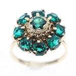 14K YELLOW GOLD EMERALD COCKTAIL RING