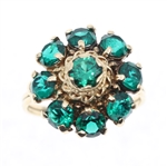 14K YELLOW GOLD EMERALD COCKTAIL RING
