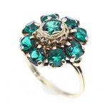 14K YELLOW GOLD EMERALD COCKTAIL RING