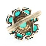 14K YELLOW GOLD EMERALD COCKTAIL RING