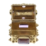 ITALIAN 18K YELLOW GOLD & AMETHYST CHEST PENDANT
