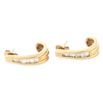 14K YELLOW GOLD 0.40 CTW DIAMOND CUFF EARRINGS